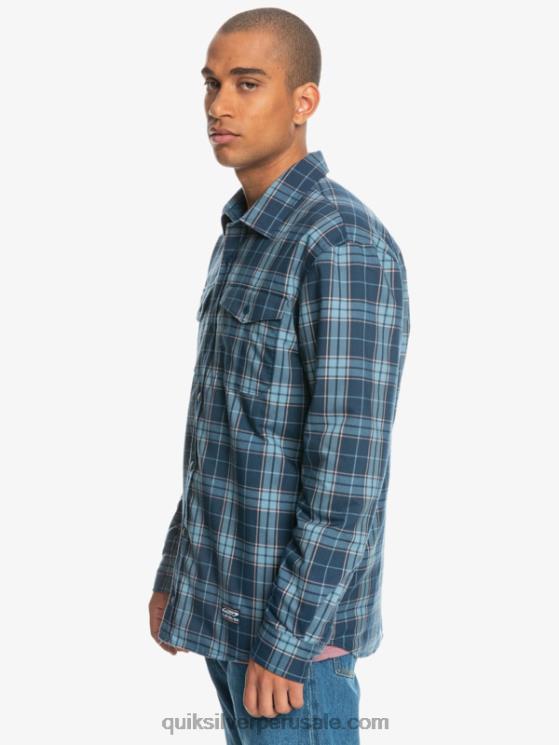 Quiksilver N8LNT1702 hombres insignia azul escalada libre camisa de franela reversible con aislamiento de escalada libre