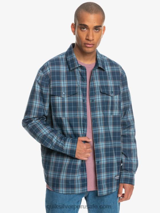 Quiksilver N8LNT1702 hombres insignia azul escalada libre camisa de franela reversible con aislamiento de escalada libre