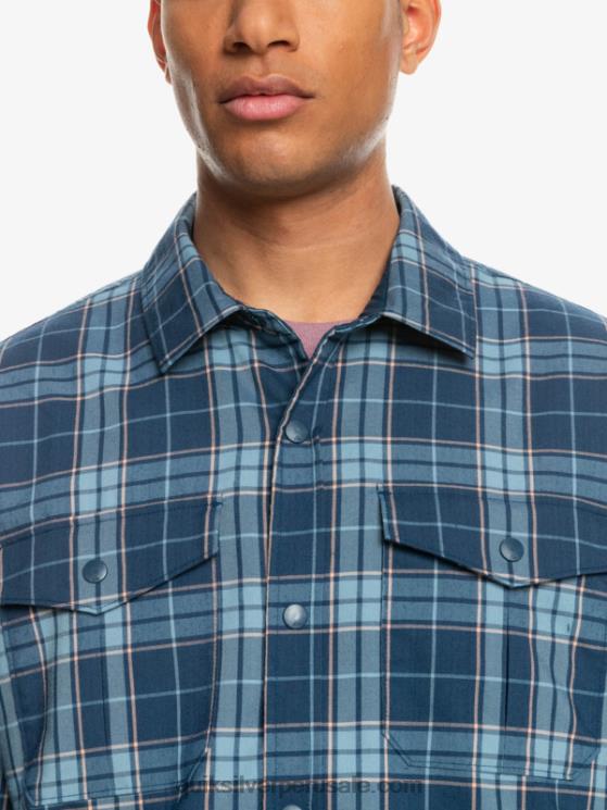 Quiksilver N8LNT1702 hombres insignia azul escalada libre camisa de franela reversible con aislamiento de escalada libre