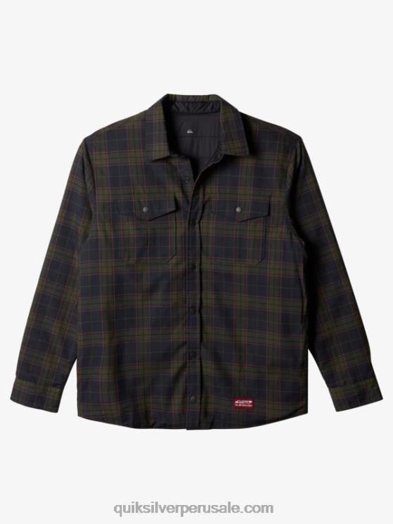 Quiksilver N8LNT1703 hombres escalada libre fantasma camisa de franela reversible con aislamiento de escalada libre