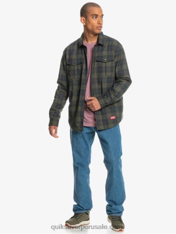 Quiksilver N8LNT1703 hombres escalada libre fantasma camisa de franela reversible con aislamiento de escalada libre