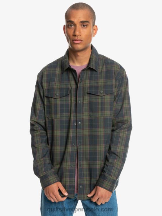 Quiksilver N8LNT1703 hombres escalada libre fantasma camisa de franela reversible con aislamiento de escalada libre