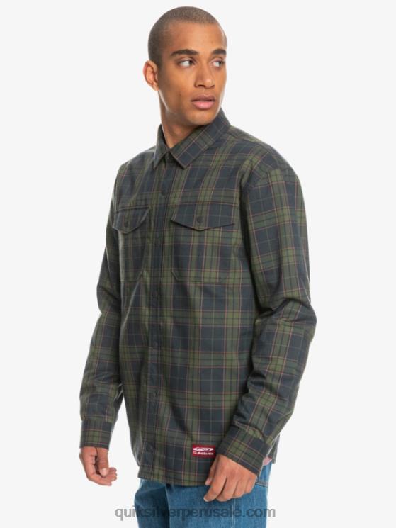 Quiksilver N8LNT1703 hombres escalada libre fantasma camisa de franela reversible con aislamiento de escalada libre