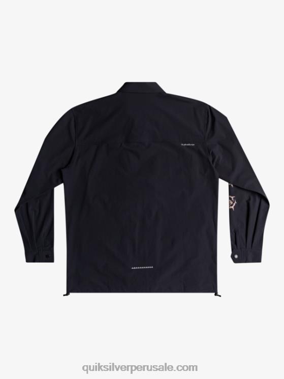 Quiksilver N8LNT1717 hombres negro camisa de manga larga bajo el cielo