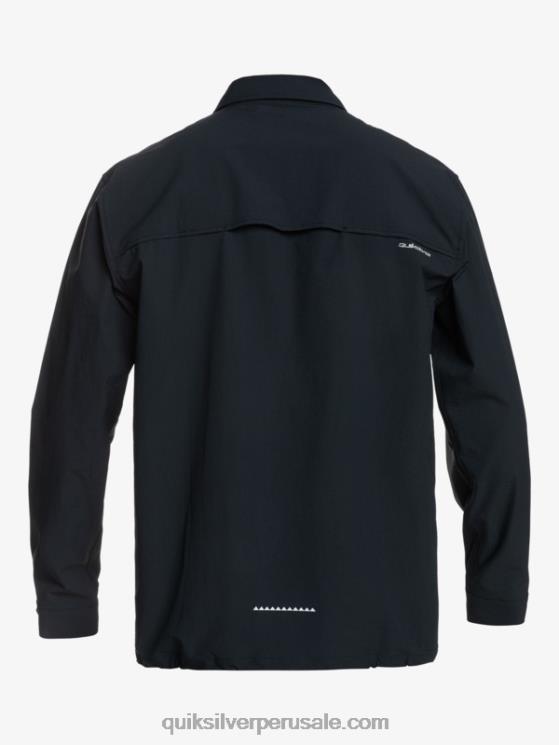 Quiksilver N8LNT1717 hombres negro camisa de manga larga bajo el cielo