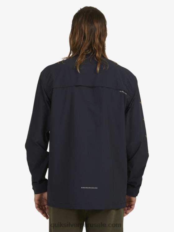 Quiksilver N8LNT1717 hombres negro camisa de manga larga bajo el cielo