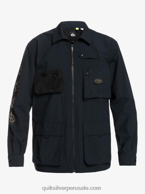 Quiksilver N8LNT1717 hombres negro camisa de manga larga bajo el cielo