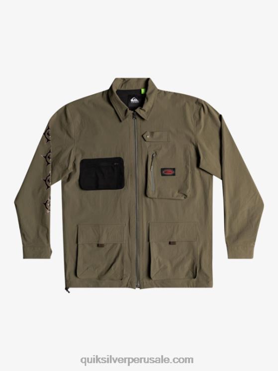 Quiksilver N8LNT1718 hombres hoja de uva camisa de manga larga bajo el cielo