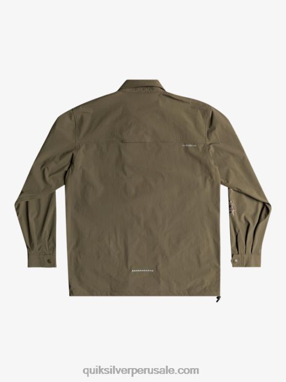 Quiksilver N8LNT1718 hombres hoja de uva camisa de manga larga bajo el cielo