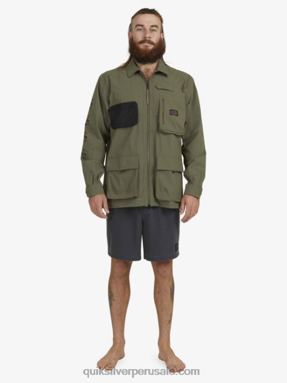 Quiksilver N8LNT1718 hombres hoja de uva camisa de manga larga bajo el cielo
