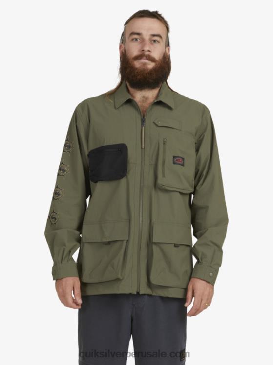 Quiksilver N8LNT1718 hombres hoja de uva camisa de manga larga bajo el cielo