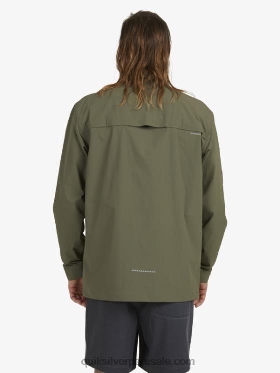 Quiksilver N8LNT1718 hombres hoja de uva camisa de manga larga bajo el cielo