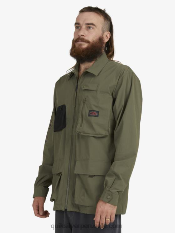 Quiksilver N8LNT1718 hombres hoja de uva camisa de manga larga bajo el cielo