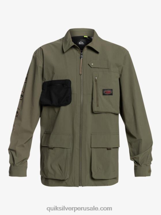 Quiksilver N8LNT1718 hombres hoja de uva camisa de manga larga bajo el cielo