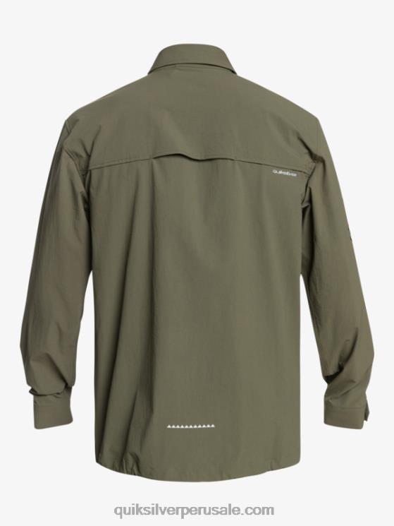 Quiksilver N8LNT1718 hombres hoja de uva camisa de manga larga bajo el cielo