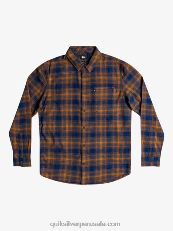 Quiksilver N8LNT1767 hombres insignia azul ganaway camisa de franela de manga larga ganaway stretch
