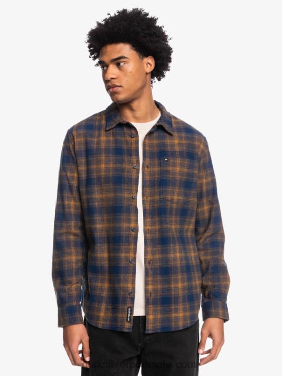 Quiksilver N8LNT1767 hombres insignia azul ganaway camisa de franela de manga larga ganaway stretch