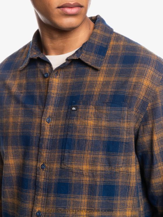 Quiksilver N8LNT1767 hombres insignia azul ganaway camisa de franela de manga larga ganaway stretch