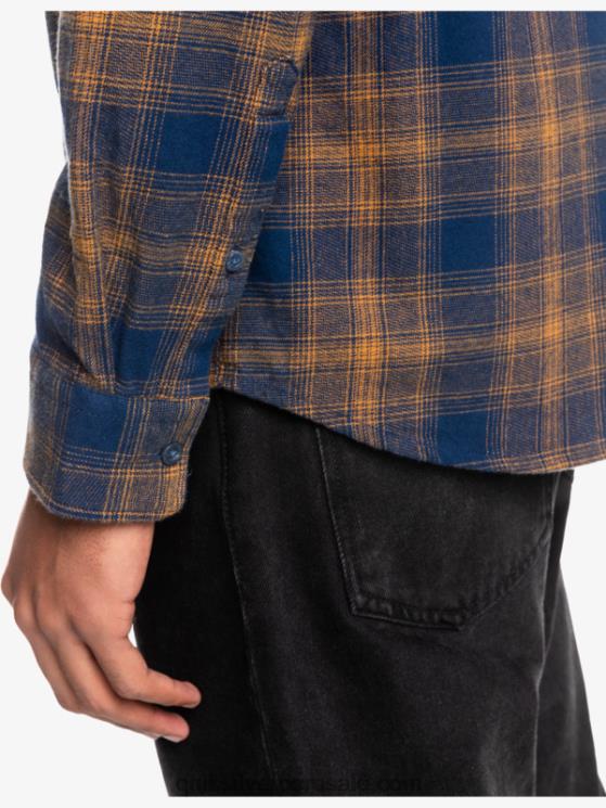 Quiksilver N8LNT1767 hombres insignia azul ganaway camisa de franela de manga larga ganaway stretch