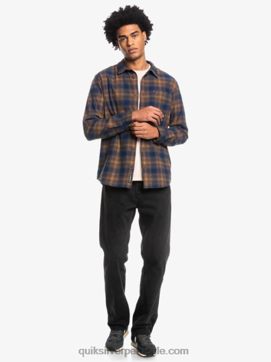 Quiksilver N8LNT1767 hombres insignia azul ganaway camisa de franela de manga larga ganaway stretch