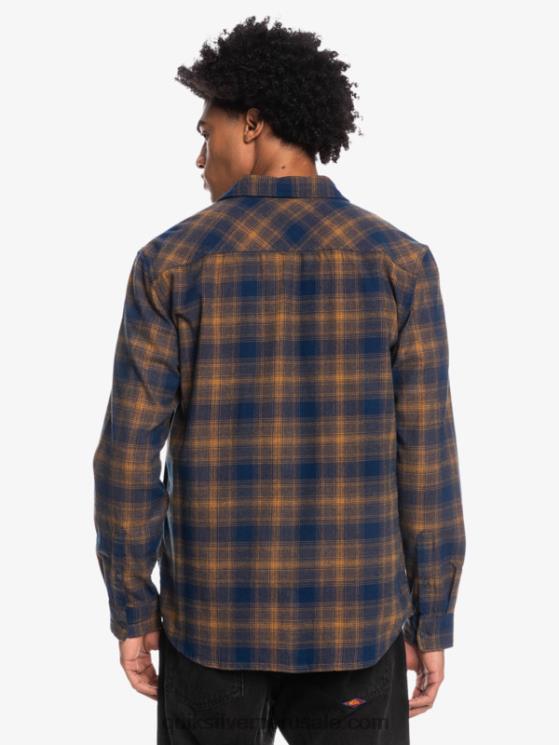 Quiksilver N8LNT1767 hombres insignia azul ganaway camisa de franela de manga larga ganaway stretch