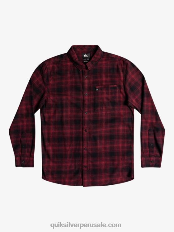 Quiksilver N8LNT1769 hombres ganaway negro camisa de franela de manga larga ganaway stretch