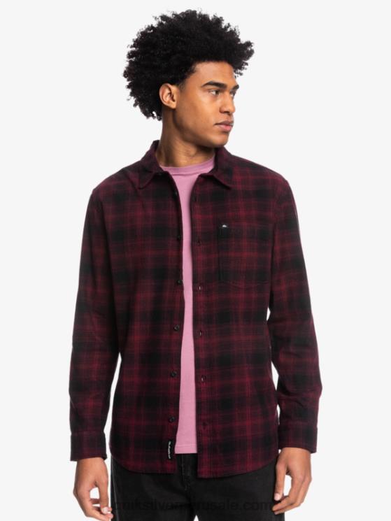 Quiksilver N8LNT1769 hombres ganaway negro camisa de franela de manga larga ganaway stretch