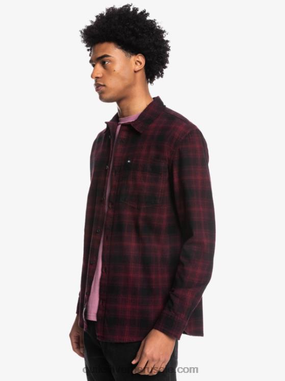 Quiksilver N8LNT1769 hombres ganaway negro camisa de franela de manga larga ganaway stretch