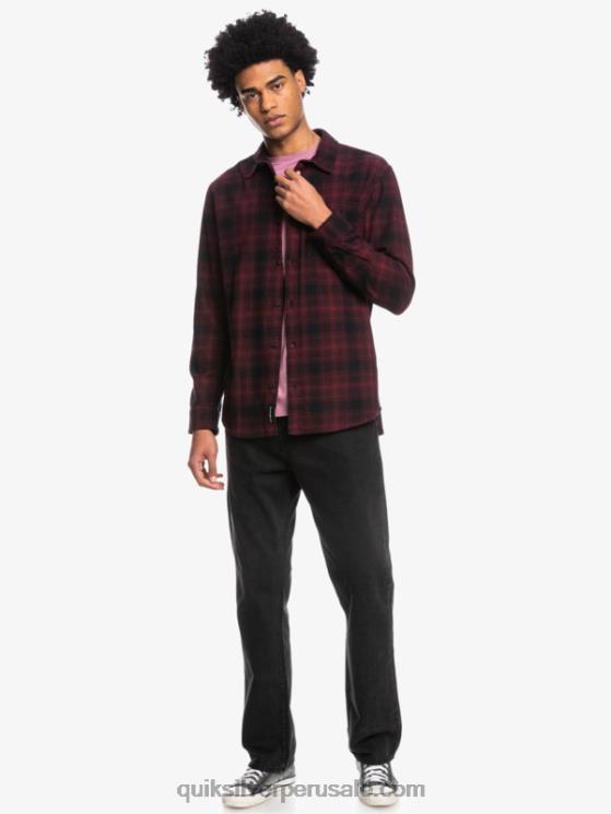 Quiksilver N8LNT1769 hombres ganaway negro camisa de franela de manga larga ganaway stretch