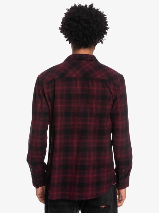 Quiksilver N8LNT1769 hombres ganaway negro camisa de franela de manga larga ganaway stretch