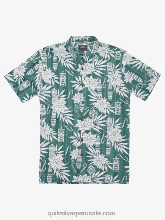 Quiksilver N8LNT1797 hombres tiempo de vacaciones de pino de humo camisa de manga corta de tiempo de vacaciones de waterman