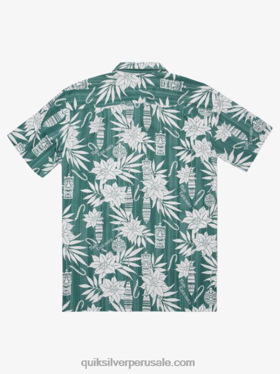 Quiksilver N8LNT1797 hombres tiempo de vacaciones de pino de humo camisa de manga corta de tiempo de vacaciones de waterman