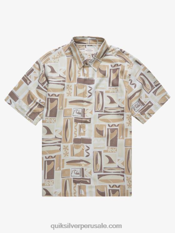 Quiksilver N8LNT1889 hombres kapua de arroz integral camisa manga corta waterman kapua