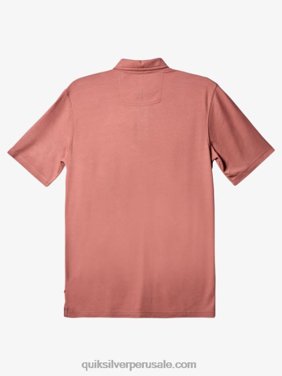 Quiksilver N8LNT249 hombres ceniza rosa polo de manga corta waterman waterpolo