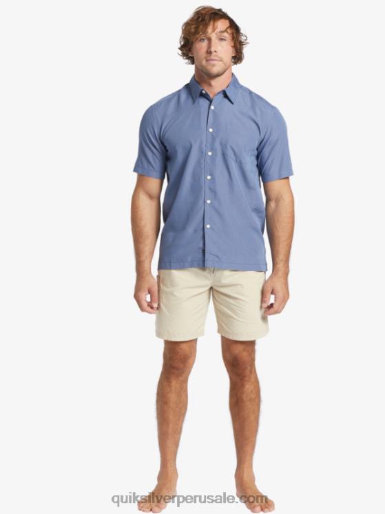 Quiksilver N8LNT282 hombres alférez reyes azules acantilado playera de manga corta Waterman Kings Cliff