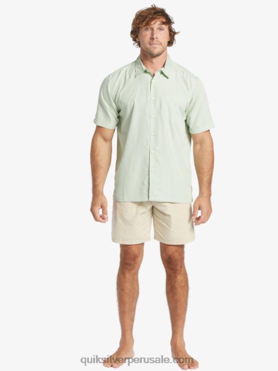Quiksilver N8LNT286 hombres Kingscliff verde sutil playera de manga corta Waterman Kings Cliff