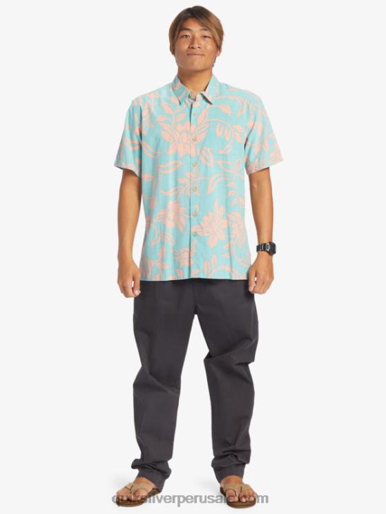 Quiksilver N8LNT288 hombres azul turquesa todos los fines de semana w camisa de manga corta waterman cada fin de semana