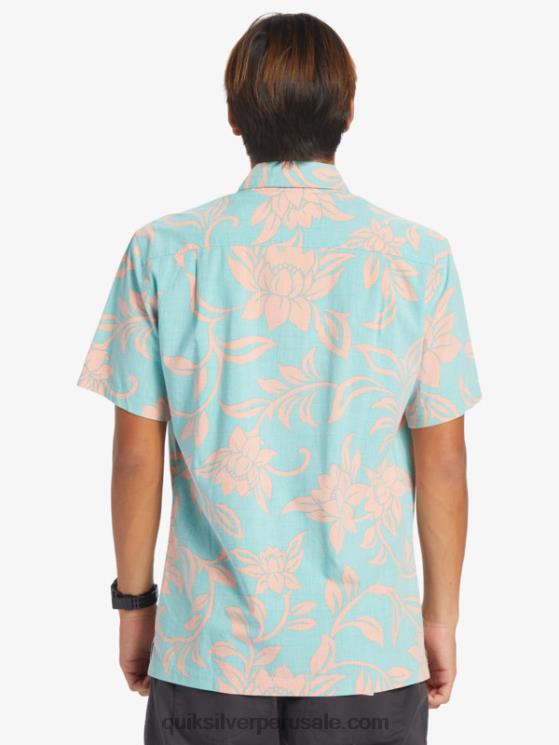 Quiksilver N8LNT288 hombres azul turquesa todos los fines de semana w camisa de manga corta waterman cada fin de semana