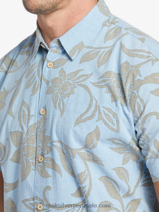 Quiksilver N8LNT289 hombres anochecer azul cada fin de semana w camisa de manga corta waterman cada fin de semana