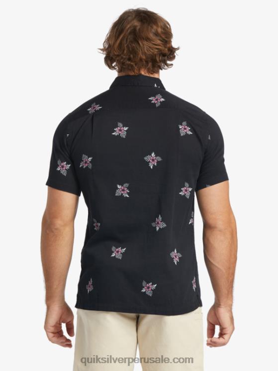 Quiksilver N8LNT424 hombres pequeños pedales negros camiseta manga corta pedales pequeños waterman