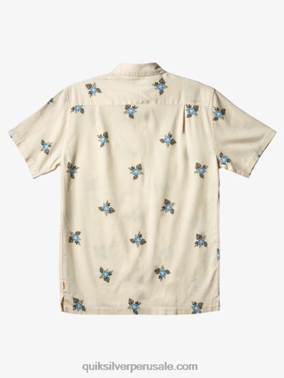 Quiksilver N8LNT425 hombres pedales pequeños blancos antiguos camiseta manga corta pedales pequeños waterman