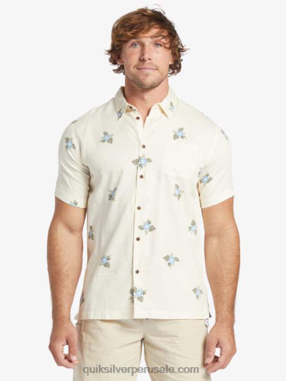 Quiksilver N8LNT425 hombres pedales pequeños blancos antiguos camiseta manga corta pedales pequeños waterman