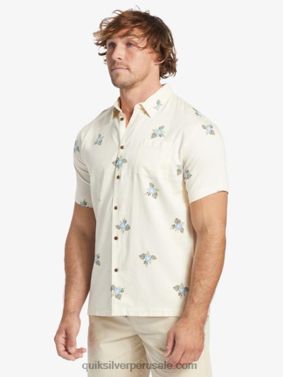 Quiksilver N8LNT425 hombres pedales pequeños blancos antiguos camiseta manga corta pedales pequeños waterman