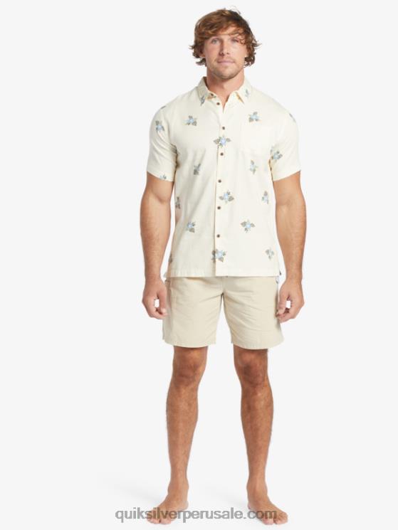 Quiksilver N8LNT425 hombres pedales pequeños blancos antiguos camiseta manga corta pedales pequeños waterman