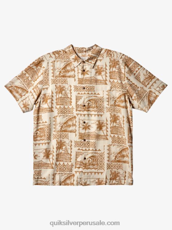 Quiksilver N8LNT432 hombres surfistas de arroz integral camiseta de manga corta waterman surf trippers