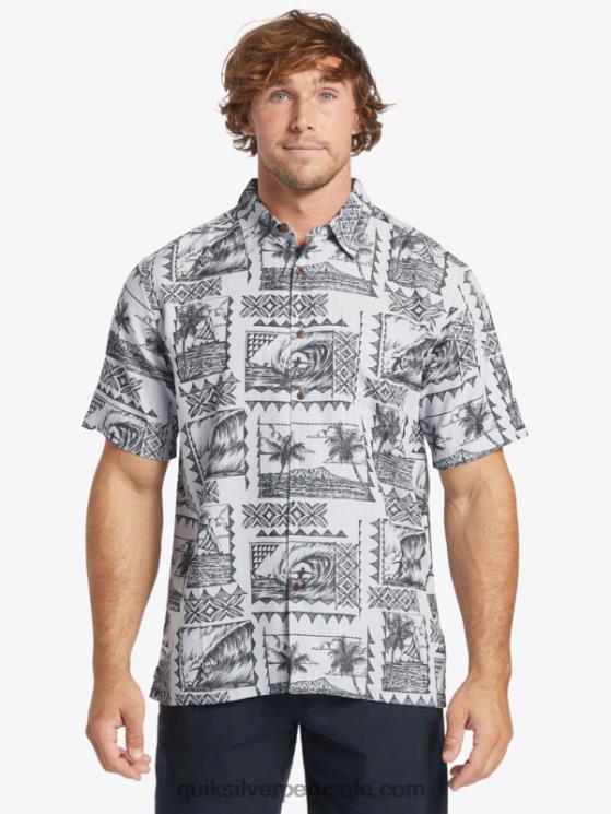 Quiksilver N8LNT433 hombres excursionistas de surf negro camiseta de manga corta waterman surf trippers