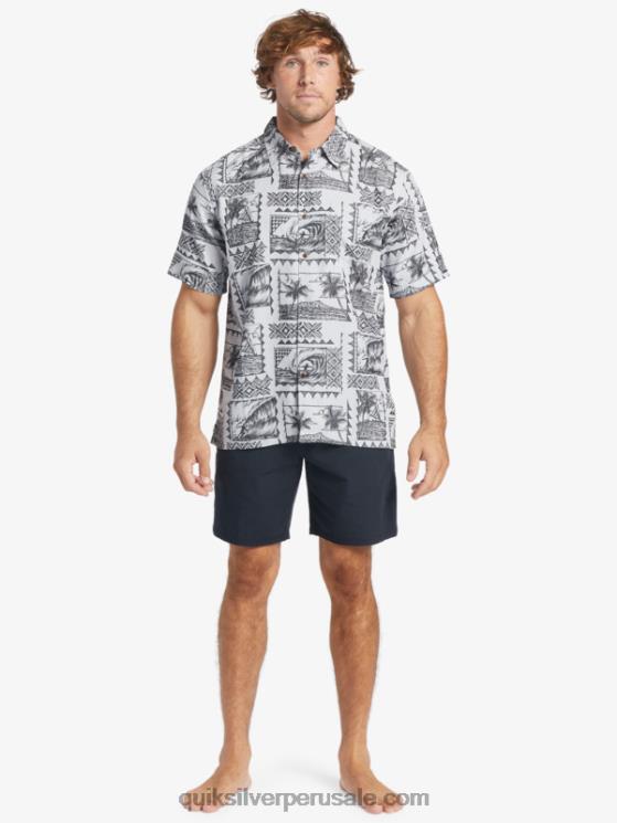 Quiksilver N8LNT433 hombres excursionistas de surf negro camiseta de manga corta waterman surf trippers