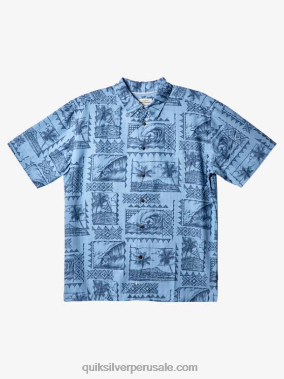 Quiksilver N8LNT434 hombres excursionistas de surf azul anochecer camiseta de manga corta waterman surf trippers