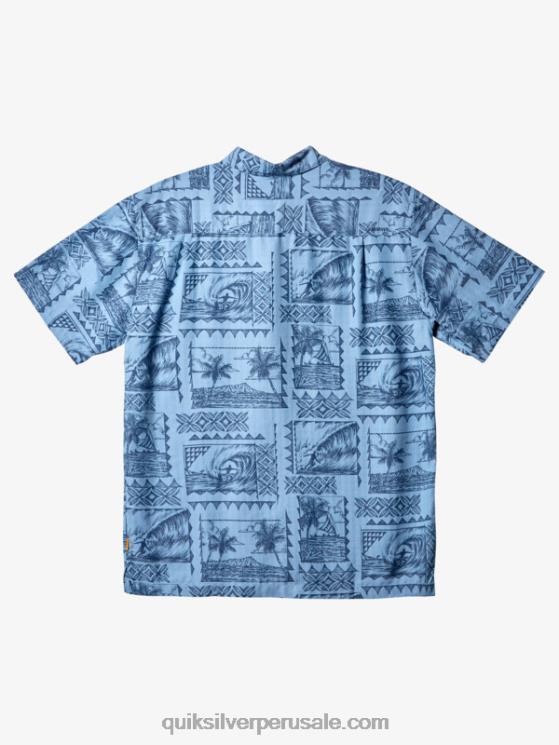 Quiksilver N8LNT434 hombres excursionistas de surf azul anochecer camiseta de manga corta waterman surf trippers