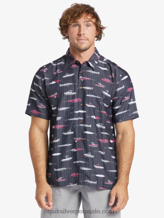 Quiksilver N8LNT441 hombres semana de arrastre negro camiseta técnica manga corta waterman drag week